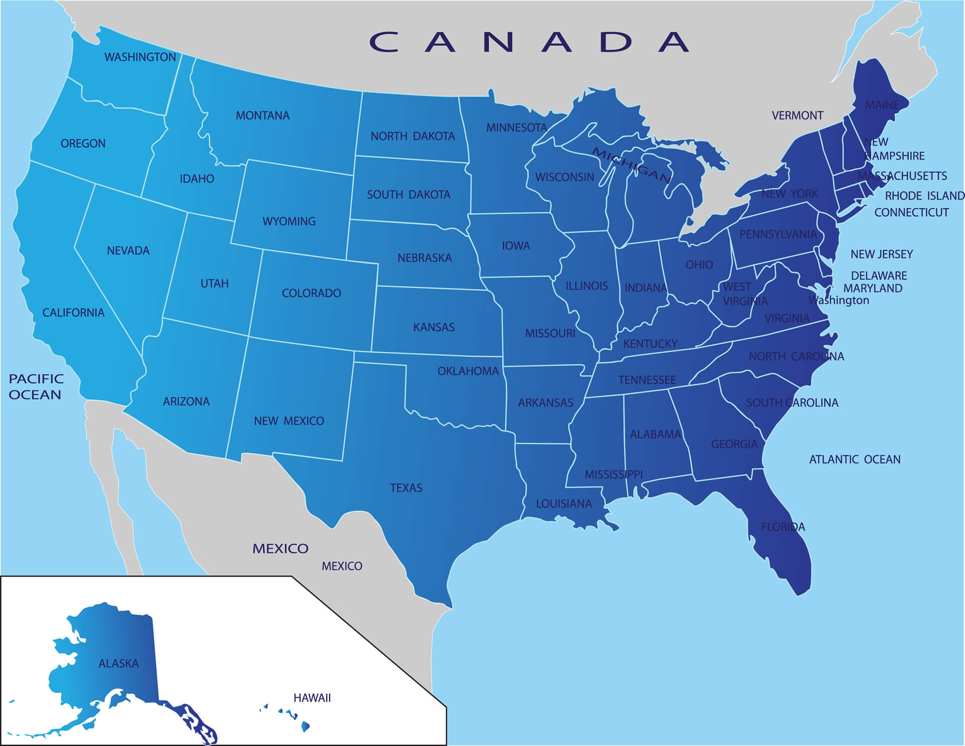 United States of America Physical Map